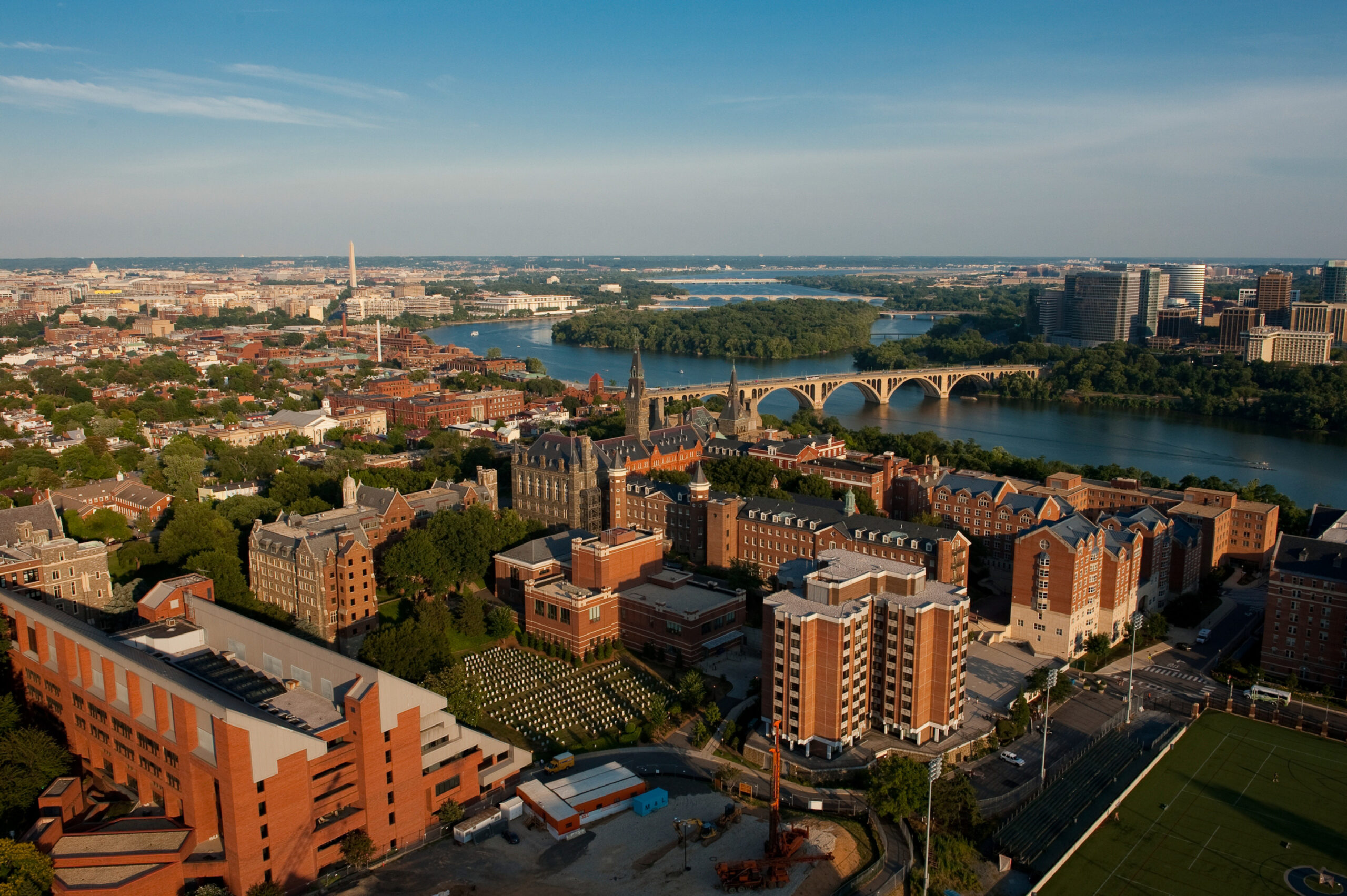 Aerial view of Georgetown University campus